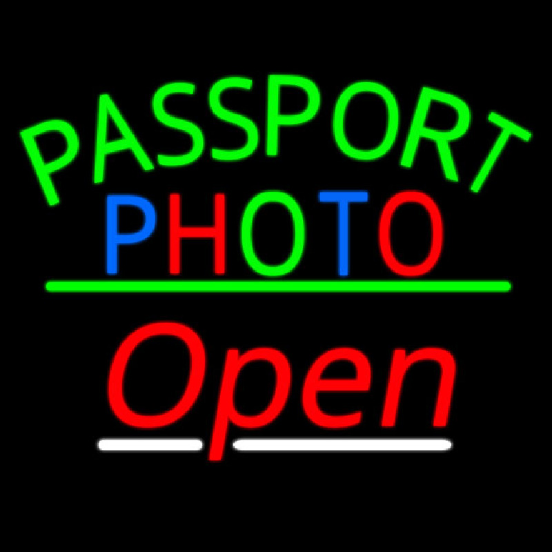 Passport Multi Color Photo With Open 3 Neon Skilt