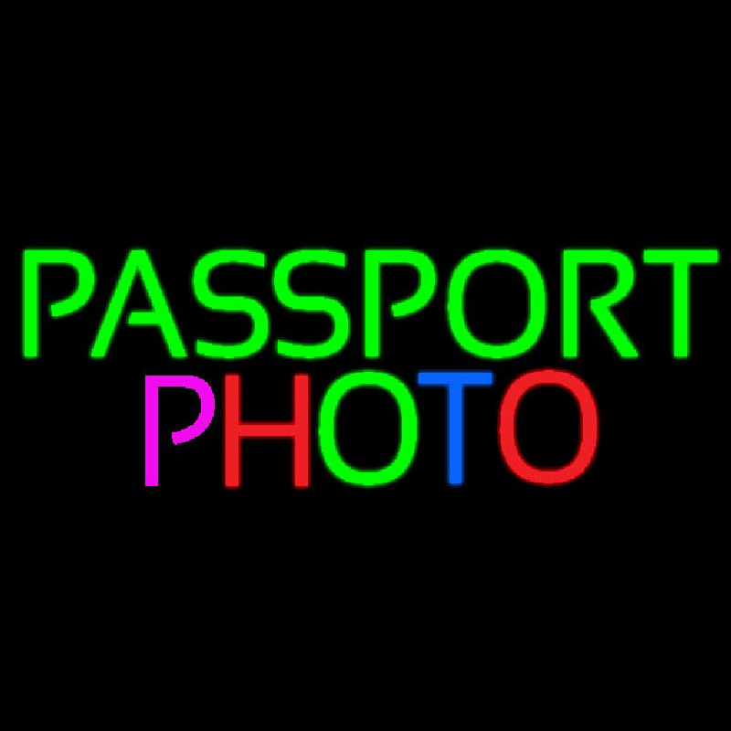 Passport Photo Neon Skilt