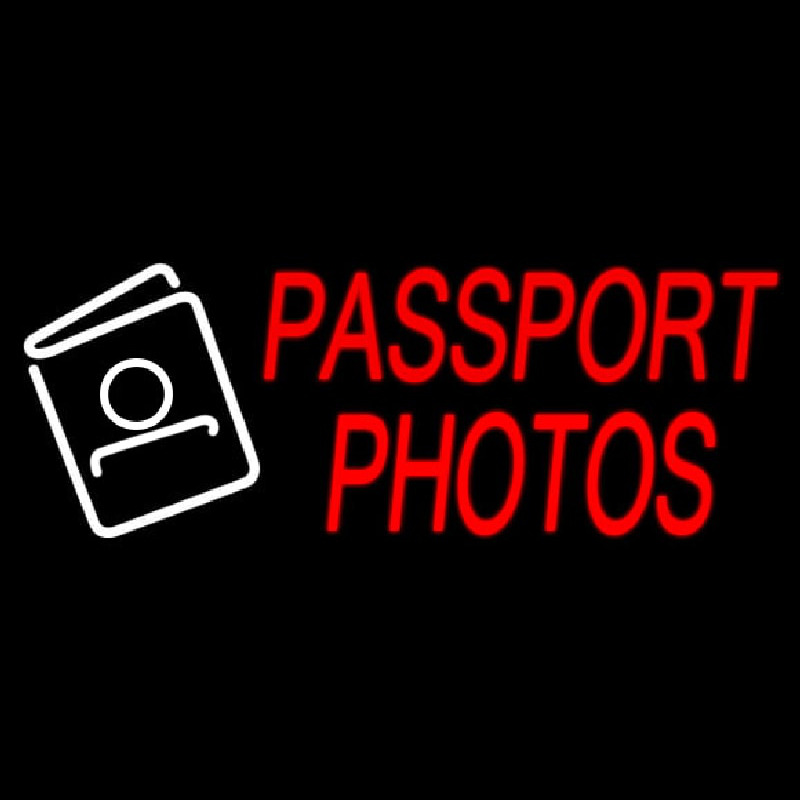 Passport Photos Neon Skilt