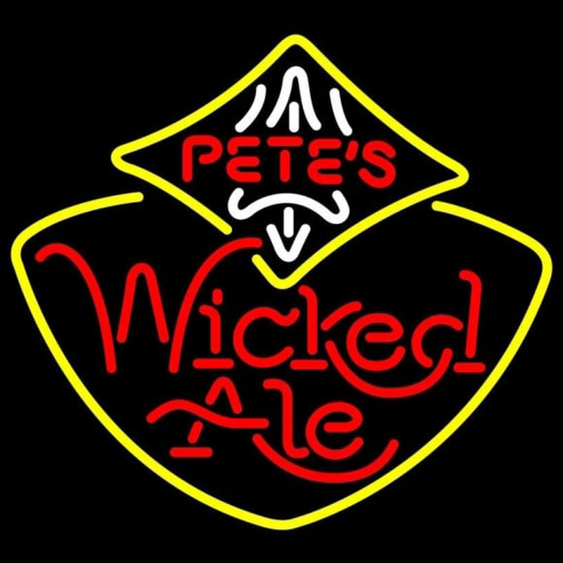 Petes Wicked Ale Beer Sign Neon Skilt