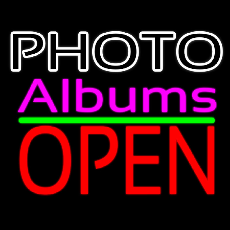 Photo Albums With Open 1 Neon Skilt