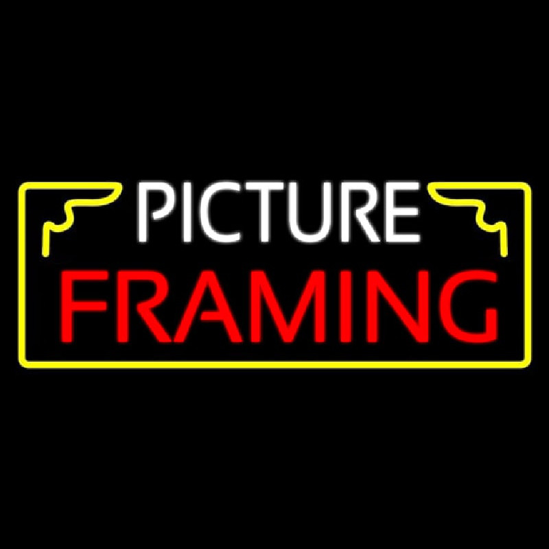 Picture Framing With Frame Logo Neon Skilt