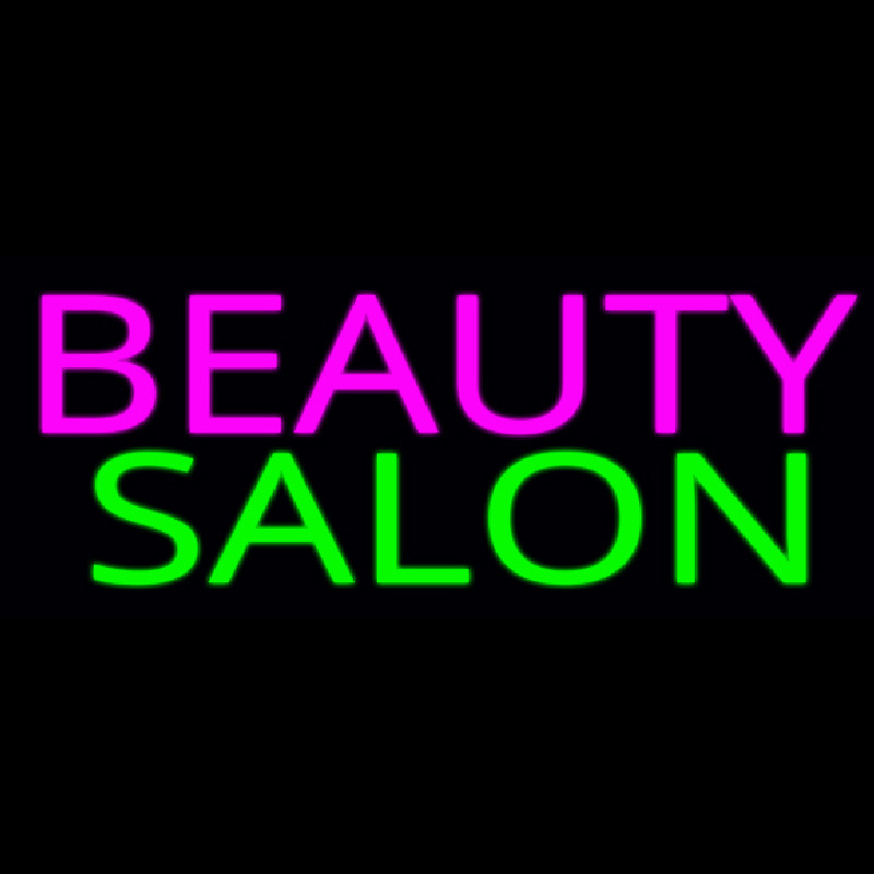 Pink Beauty Salon Green Neon Skilt