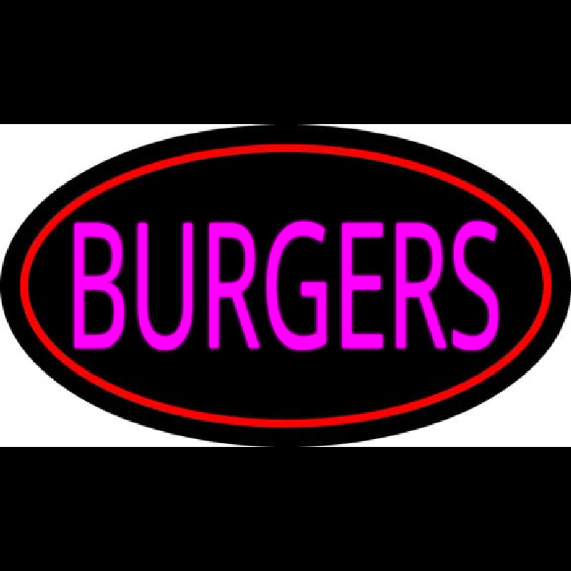 Pink Burgers Oval Red Neon Skilt