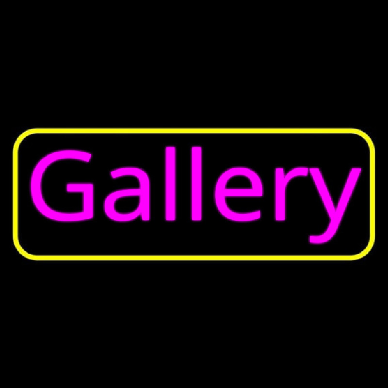 Pink Cursive Gallery With Border Neon Skilt