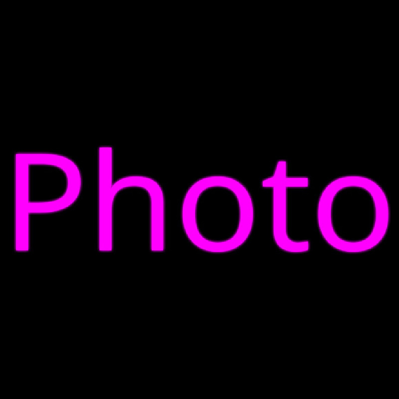 Pink Cursive Photo Neon Skilt