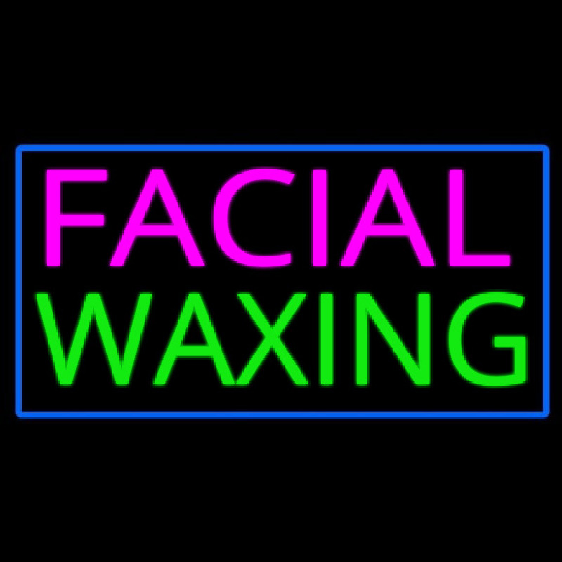 Pink Facial Wa ing Blue Border Neon Skilt