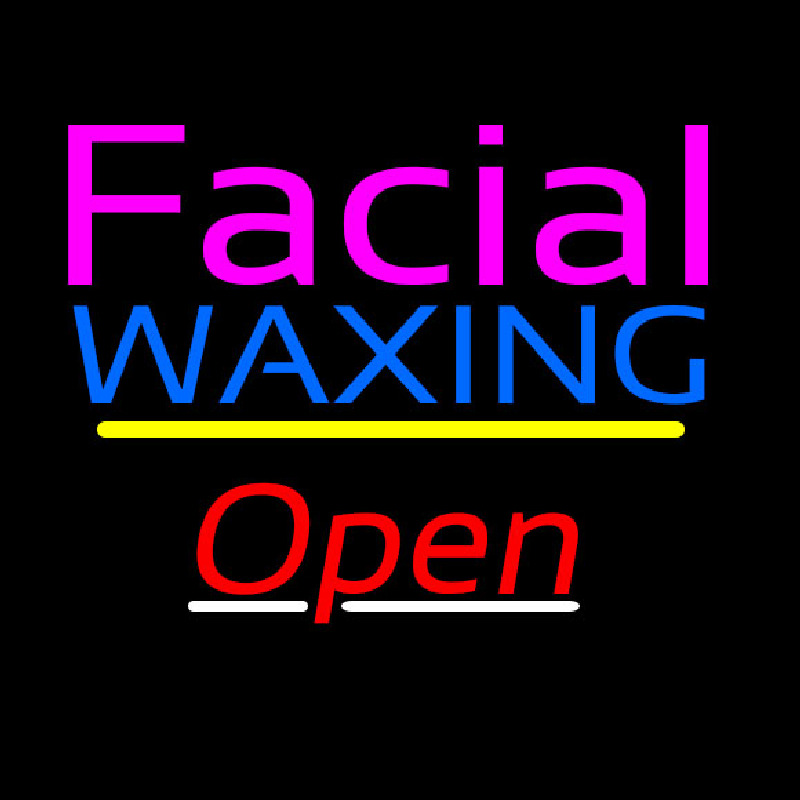 Pink Facial Wa ing Yellow Line Open Neon Skilt