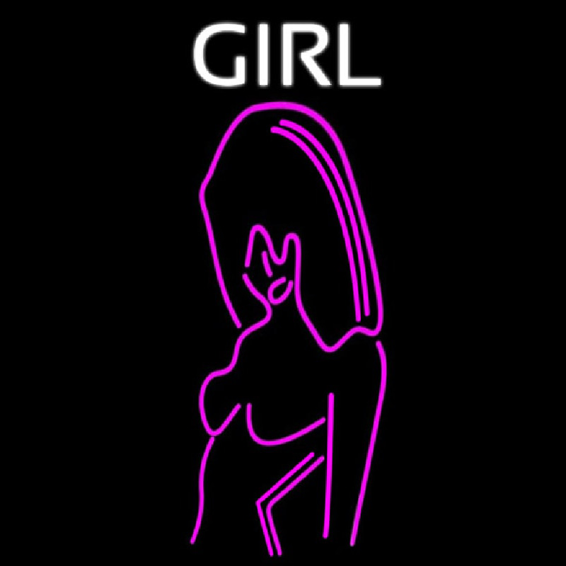 Pink Girl Strip Club Neon Skilt