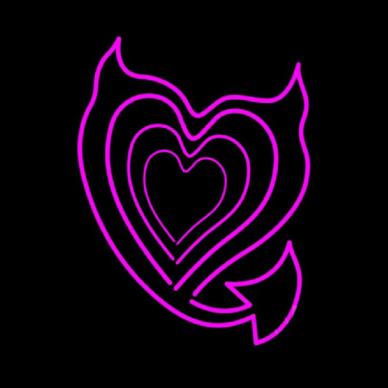 Pink Heart Neon Skilt