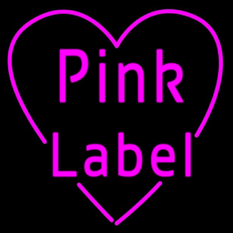 Pink Label Heart Neon Skilt