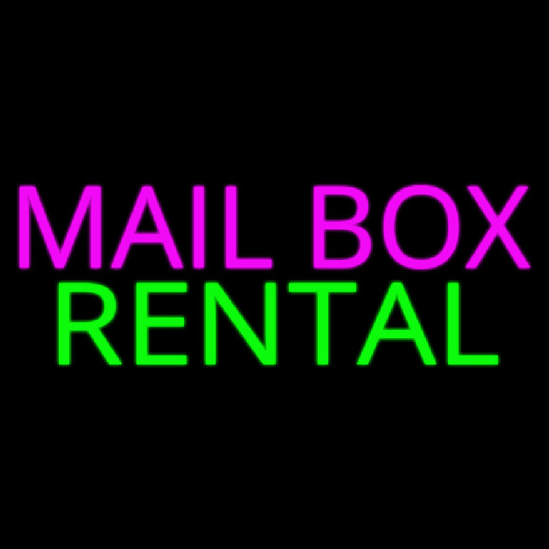 Pink Mailbo  Green Rental Block Neon Skilt