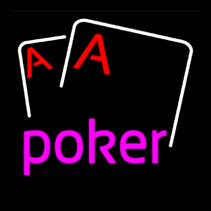 Pink Poker With Cards Neon Skilt