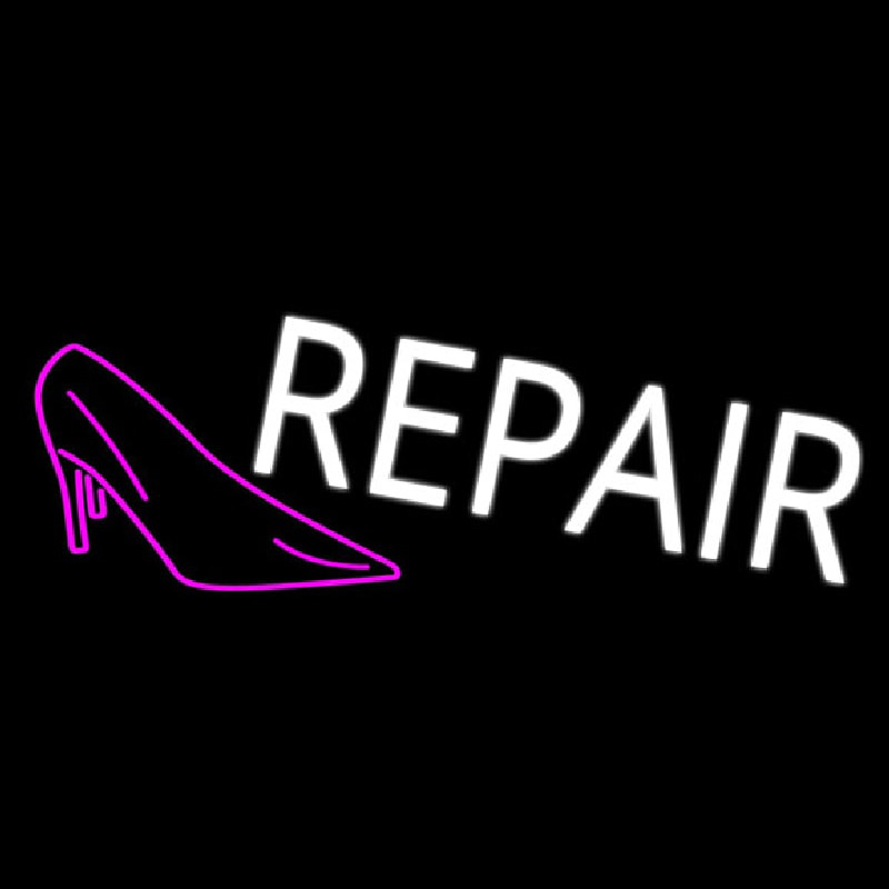 Pink Sandal Logo Repair Neon Skilt