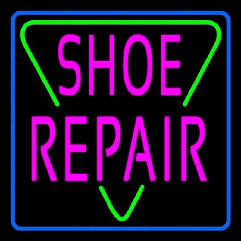 Pink Shoe Repair Block Neon Skilt