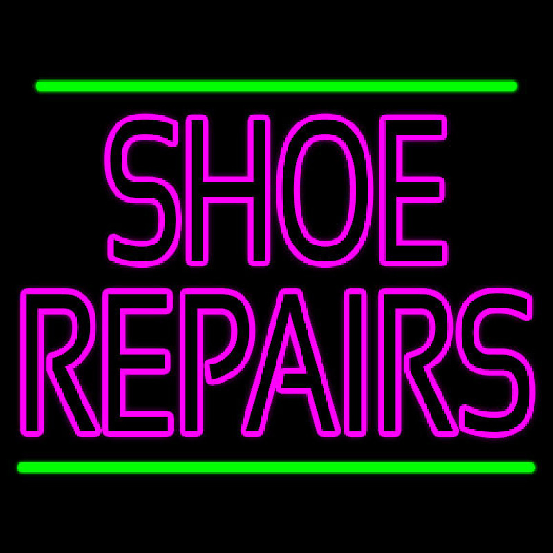 Pink Shoe Repairs With Line Neon Skilt