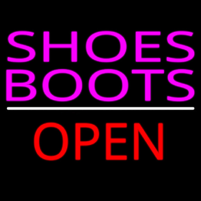 Pink Shoes Boots Open Neon Skilt