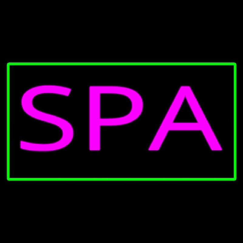 Pink Spa Green Border Neon Skilt