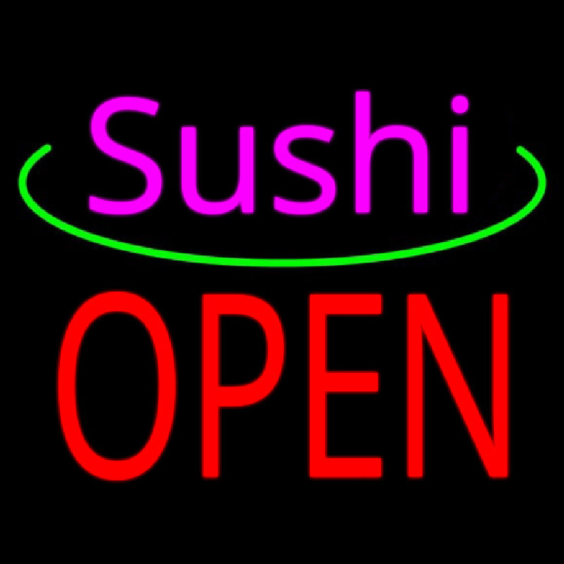 Pink Sushi Red Open Neon Skilt