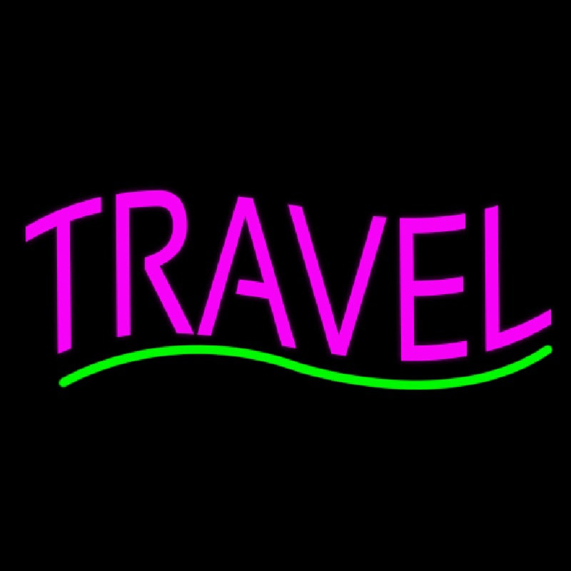 Pink Travel Block Neon Skilt