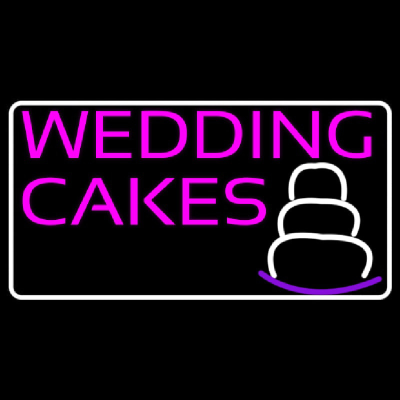 Pink Wedding Cakes Neon Skilt