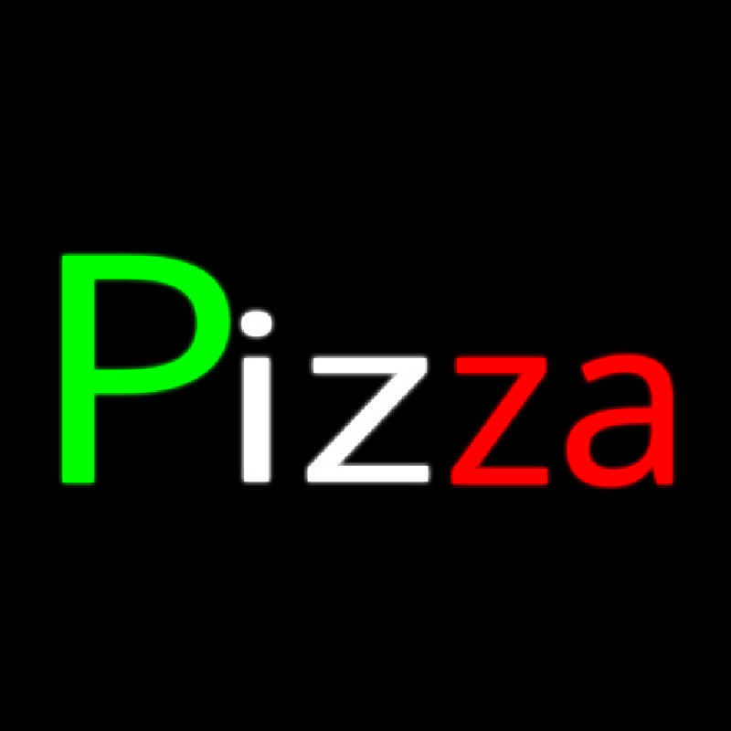 Pizza Italian Flag Colors Neon Skilt