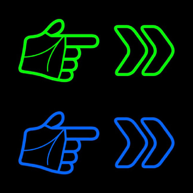 Pointer Arrow Hand Neon Skilt