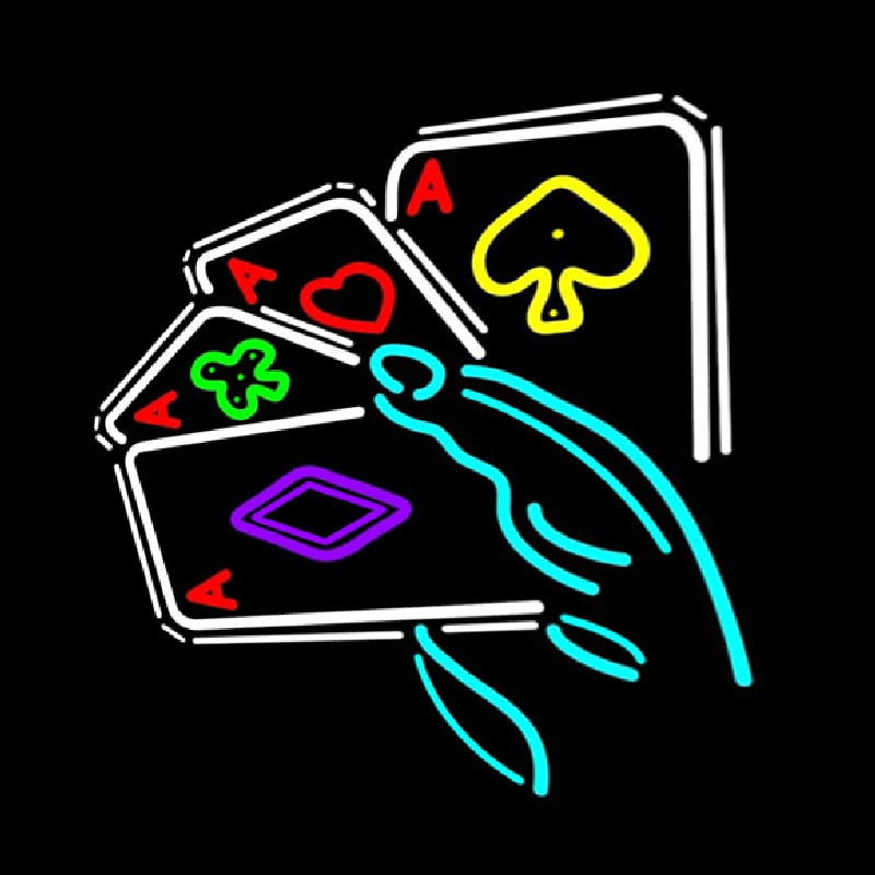 Poker Ace Lucky Beer Bar Neon Skilt