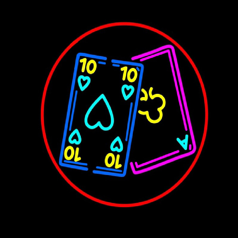 Poker Cards 1 Neon Skilt