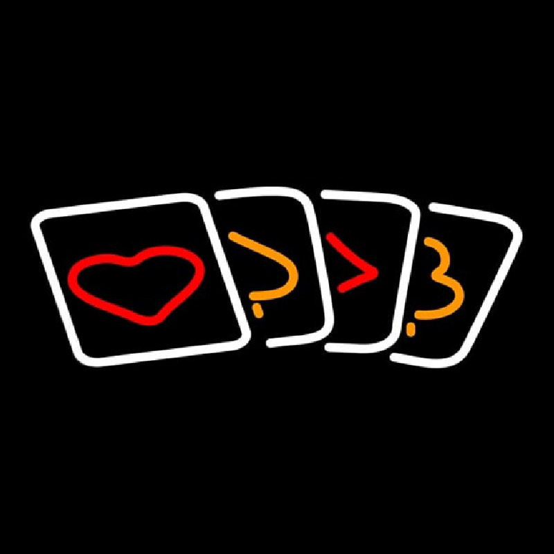 Poker Cards Icon 1 Neon Skilt