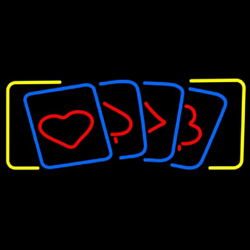 Poker Cards Icon 3 Neon Skilt