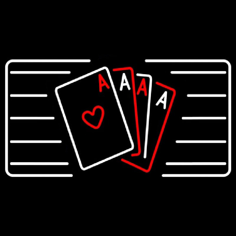 Poker Cards Icon 6 Neon Skilt