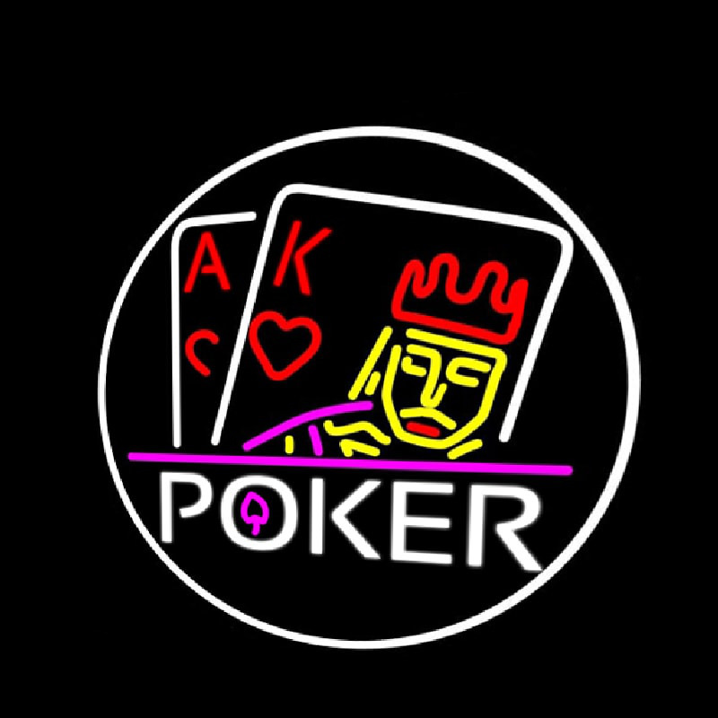 Poker With Border 1 Neon Skilt