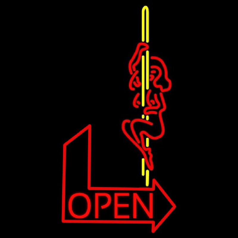 Pole Dance Girl Open Neon Skilt