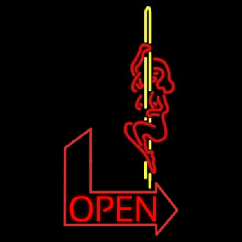 Pole Dance Girl Open Neon Skilt