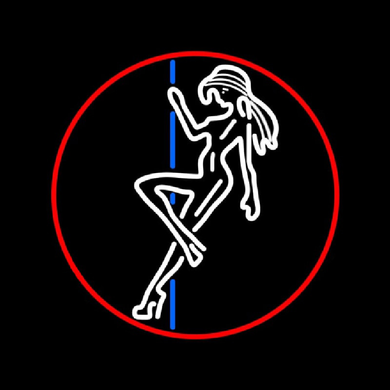 Pole Dance Girl Strip Club Neon Skilt