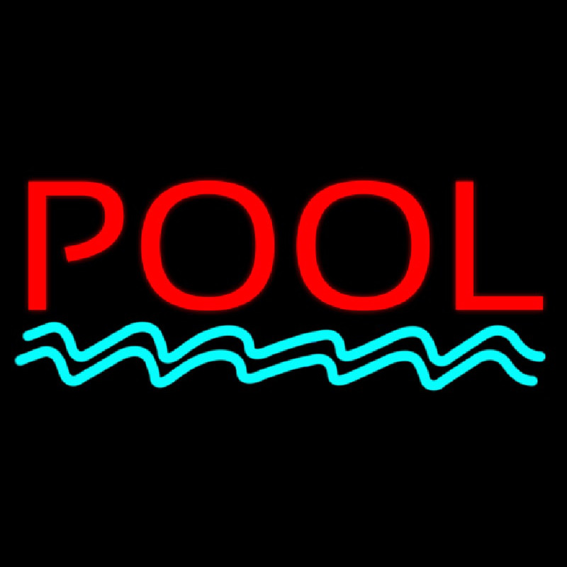 Pool Red Neon Skilt