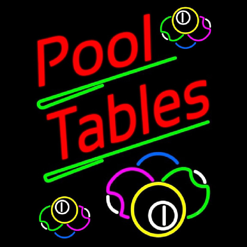 Pool Tables Neon Skilt