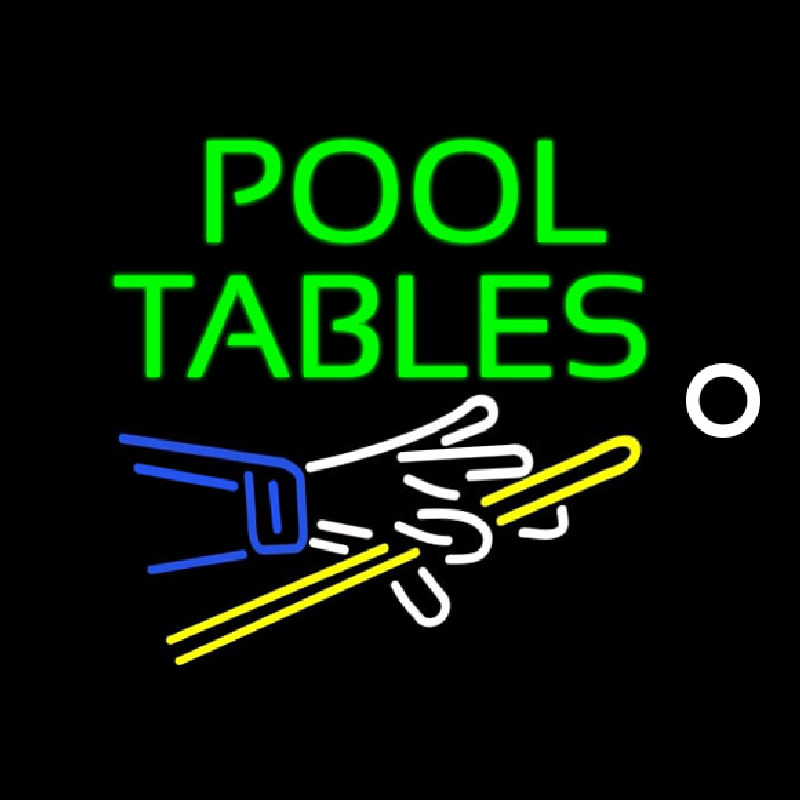 Pool Tables Neon Skilt