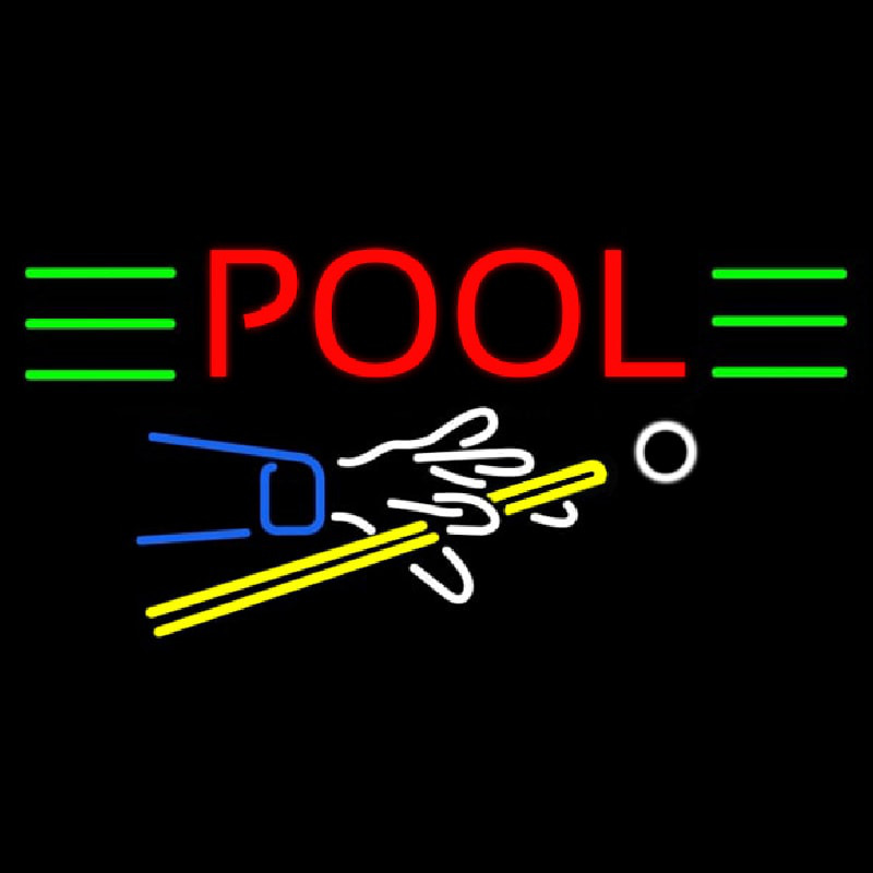 Pool With Pool Logo Neon Skilt