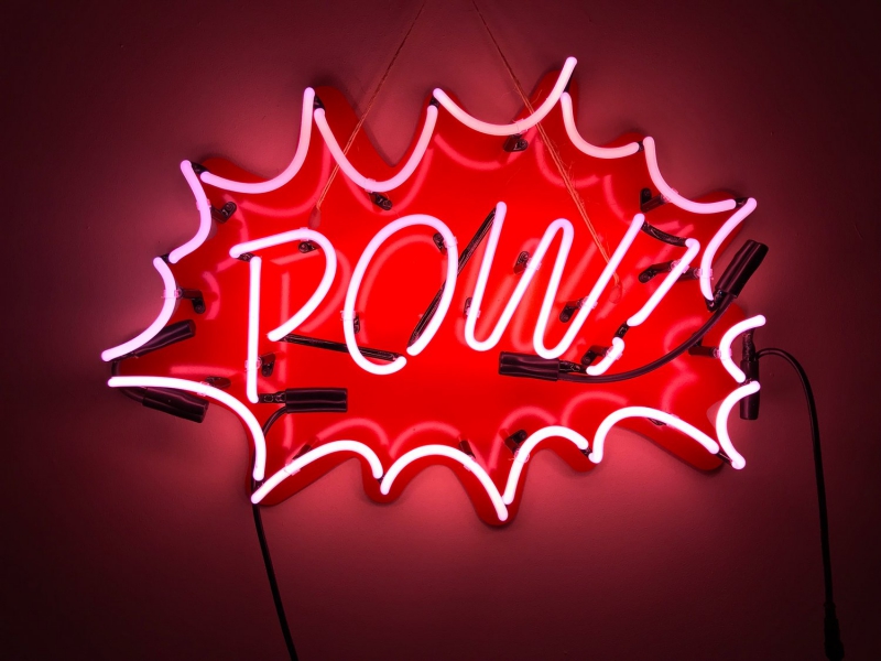 Pop Art POW Neon Skilt