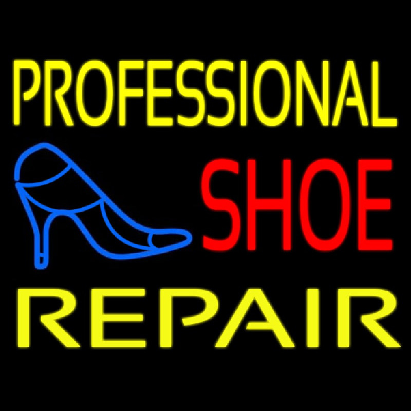 Professional Shoe Repair Neon Skilt