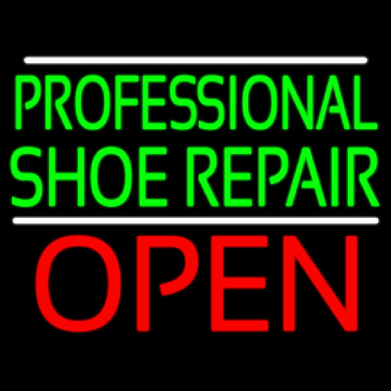 Professional Shoe Repair Open Neon Skilt