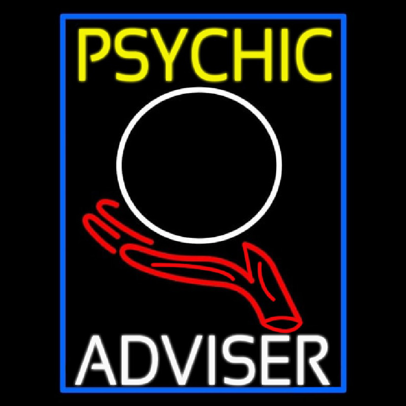 Psychic Adviser Crystal Logo Neon Skilt