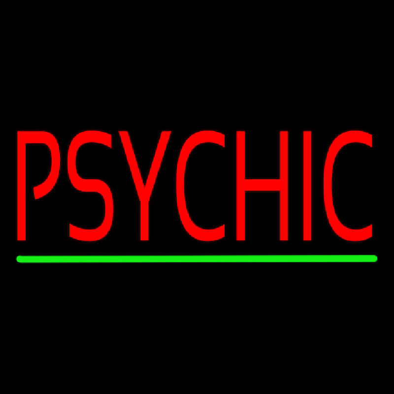 Psychic Green Line Neon Skilt