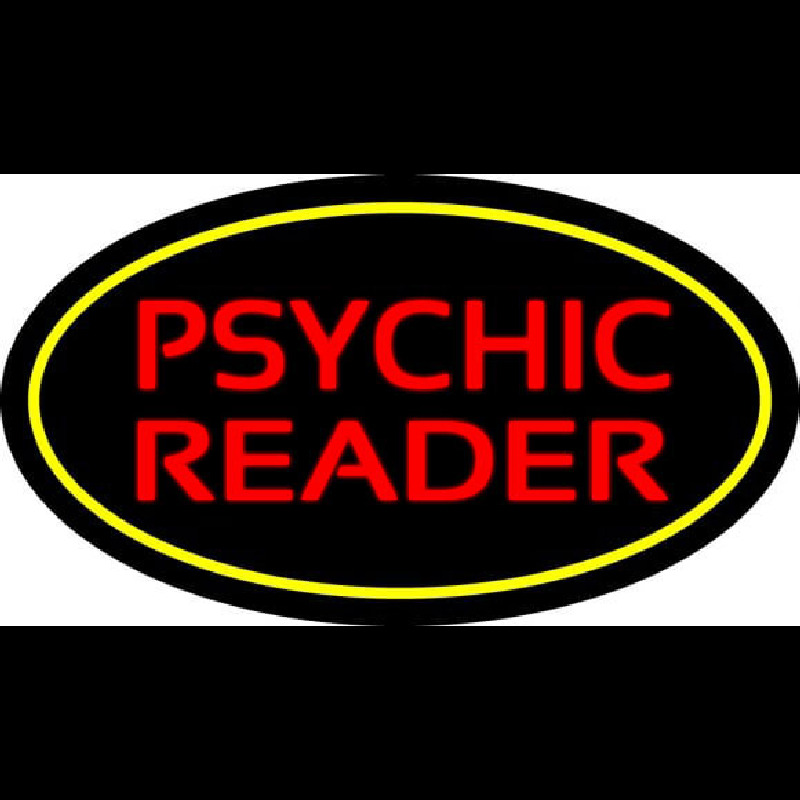 Psychic Reader Yellow Oval Neon Skilt