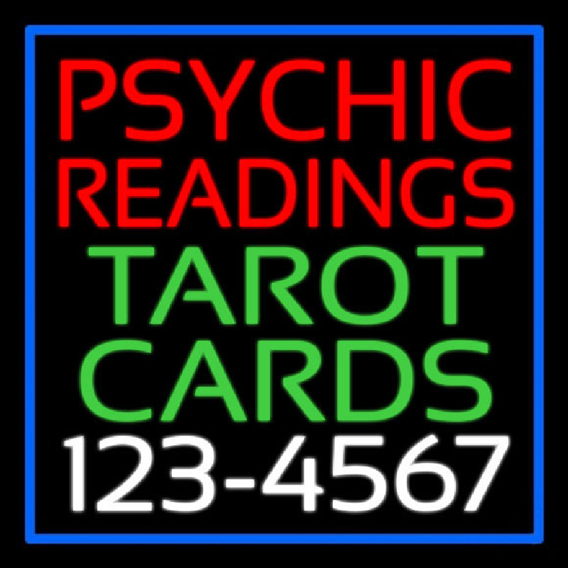 Psychic Readings Tarot Cards With Phone Number Neon Skilt