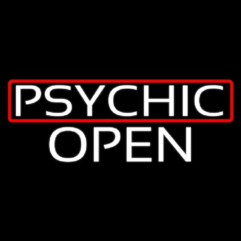 Psychic Red Border Open Neon Skilt