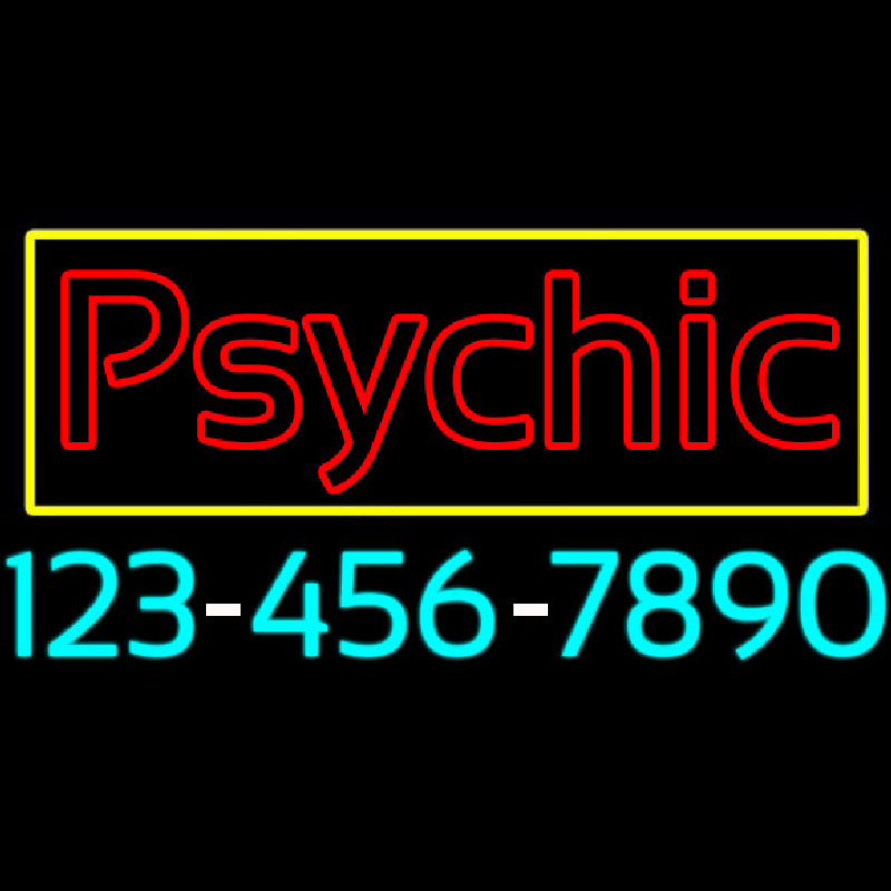 Psychic With Phone Number Neon Skilt