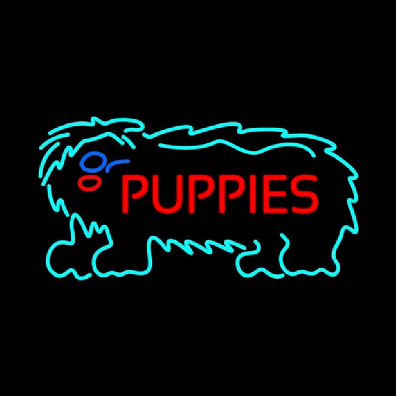 Puppies Block 1 Neon Skilt